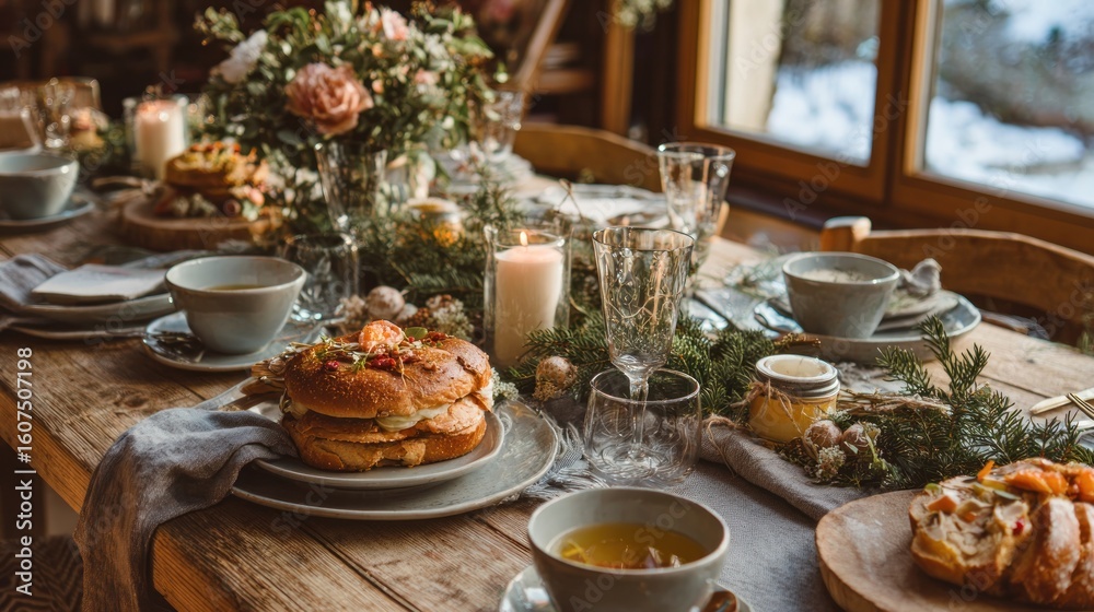 Festive table setting Festive table setting