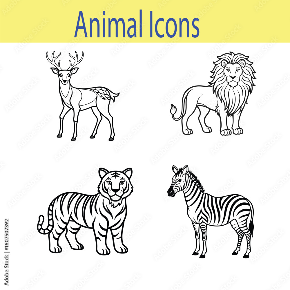 Obraz premium 4 icon set on 4000x4000 px Template