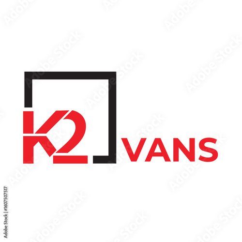The **K2 Vans logo** features a bold and dynamic design with strong typography and motion-inspired elements, symbolizing reliability, speed, and strength for a trusted transportation brand.
