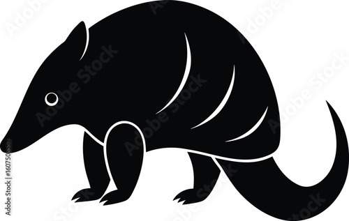 Cartoon armadillo silhouette vector illustration