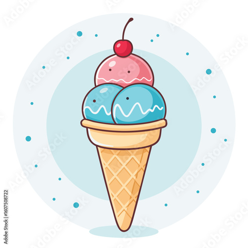 Ice cream logo clipart set. Colorful cone ice cream icon clip art in pictogram style vector illustration color pastel sweet dessert collection.	
