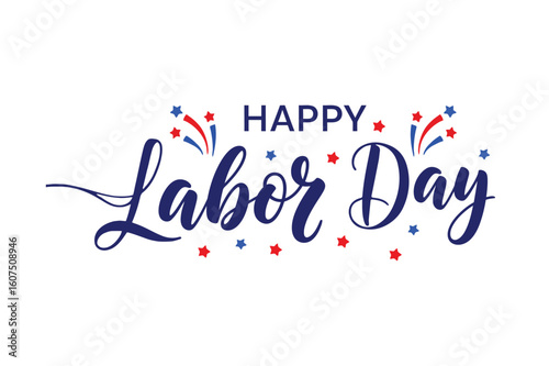 Happy labor day typography design vector art illustration(A)