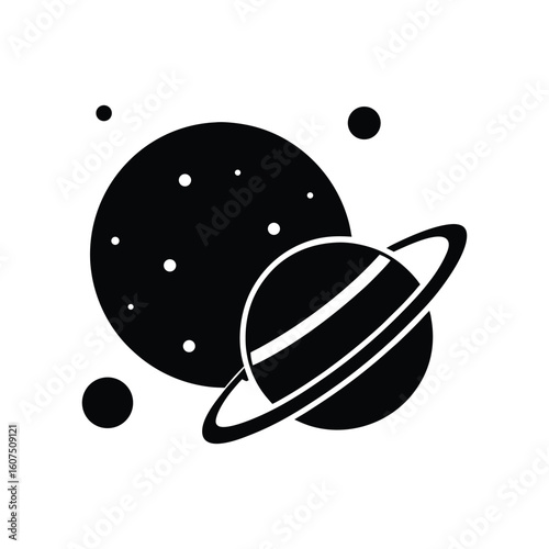 planets stencils silhouette icon vector art illustration