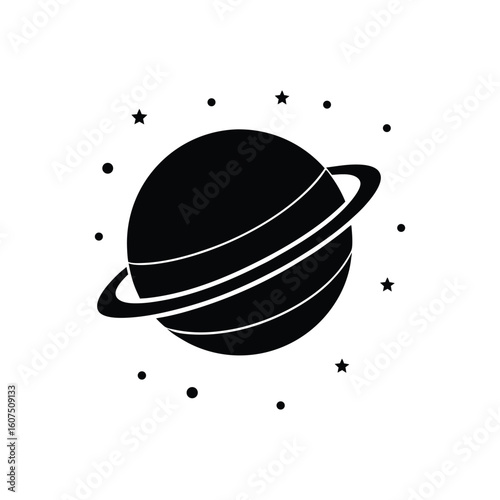 planets stencils silhouette vector illustration