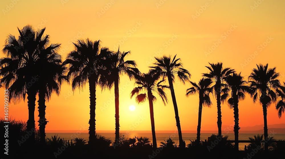 Fototapeta premium Silhouettes of palm trees
