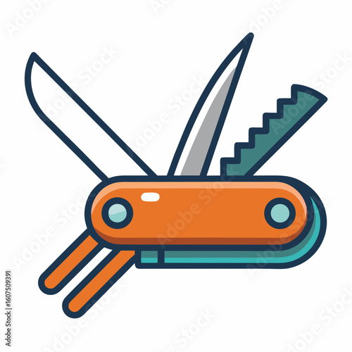 swiss army knife isolated on white