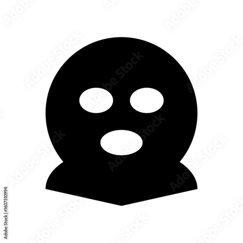 Criminal icon, solid fill symbol for thief, robber, or bandit