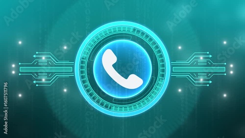Minimalist Telephone Signal Frequency Animation. Incoming call icon animation on black background, Animation of Incoming Call Icon. Incoming call icon animation on a black background.