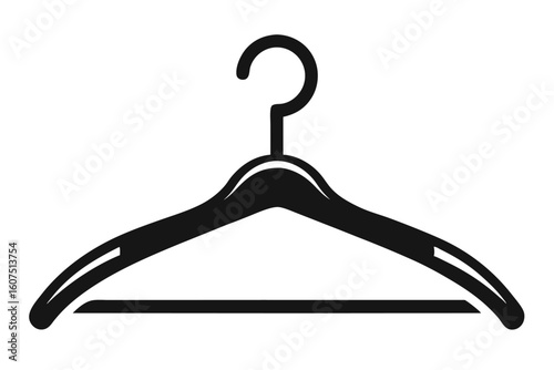 Black Garment Hanger Icon Illustration Clothing Organization, Closet Storage, and Design Element