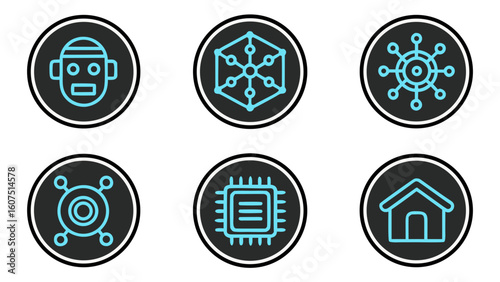 Robot technology network chip automation ai iot future connection innovation system cyber home tech 100char transparent background