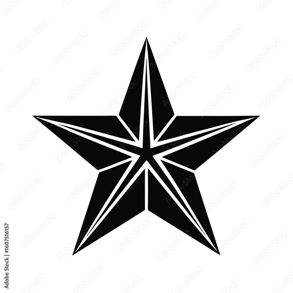 Obraz premium silver star isolated on white background