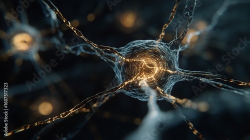 Abstract AI Cybersecurity Background with Neural Network Elements

