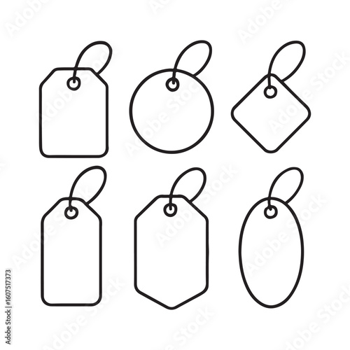 A vector illustration of a set of blank retail price tags and gift labels, perfect for sales and business design elements