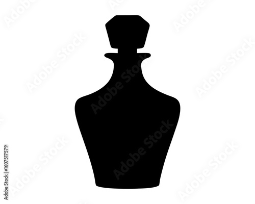 Silhouette of an elegant decanter bottle used for wine or other spirits