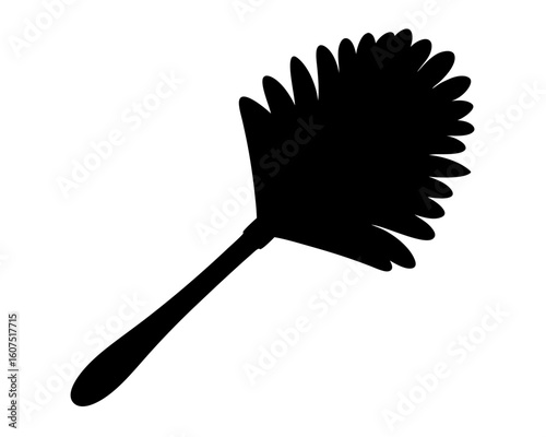 Silhouette of a feather duster for cleaning, a home essential tool