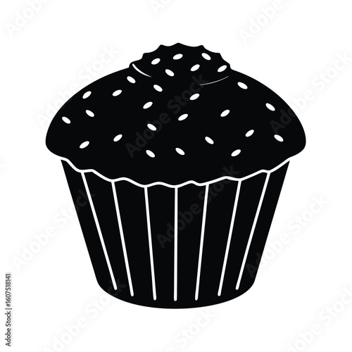 chocolate muffin isolated on white background