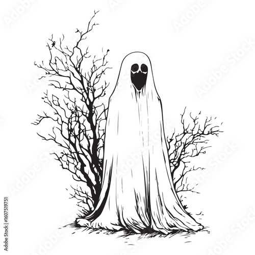 A cloaked figure stands silently in mystery and silhouette.