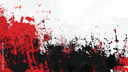 Detailed Red and Black Grunge Texture on White Background