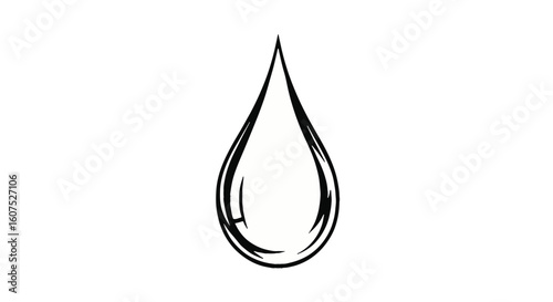 Hand Drawn Teardrop Icon for Yom Kippur, Fasting, Atonement, Repentance, and Spiritual Reflection