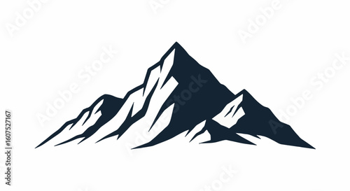 Majestic Mountain Peak Silhouette Vector Icon - Nature Landscape Symbol for Adventure, Spiritual Journey & Challenge