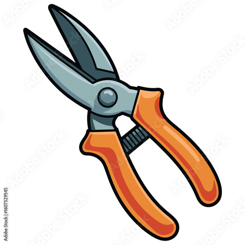 Sharp orange handled garden pruning shears