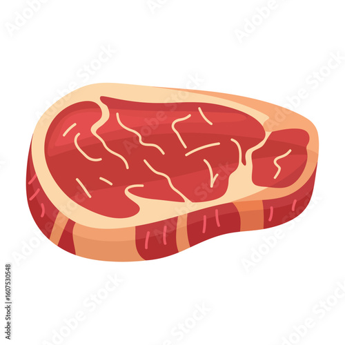 Raw beef steak with marbling and fat edges