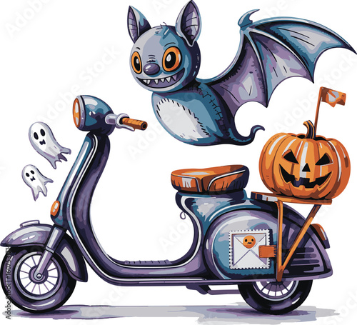 scooter with stitched mail satchel bat's wing stock photos royalty free image premium quality