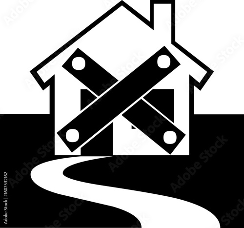 Black and white abstract icon illustration in simple design. simple diseño en negro. Illustrations creative.