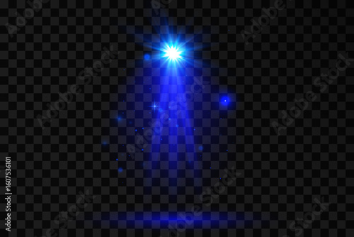 Set of light effects.Vector bright effect of stage spotlight. Sunlight, abstract special effect.On transparent background.