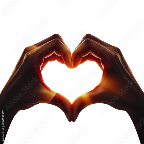 Hands forming a heart shape against a dark background expressing love and support