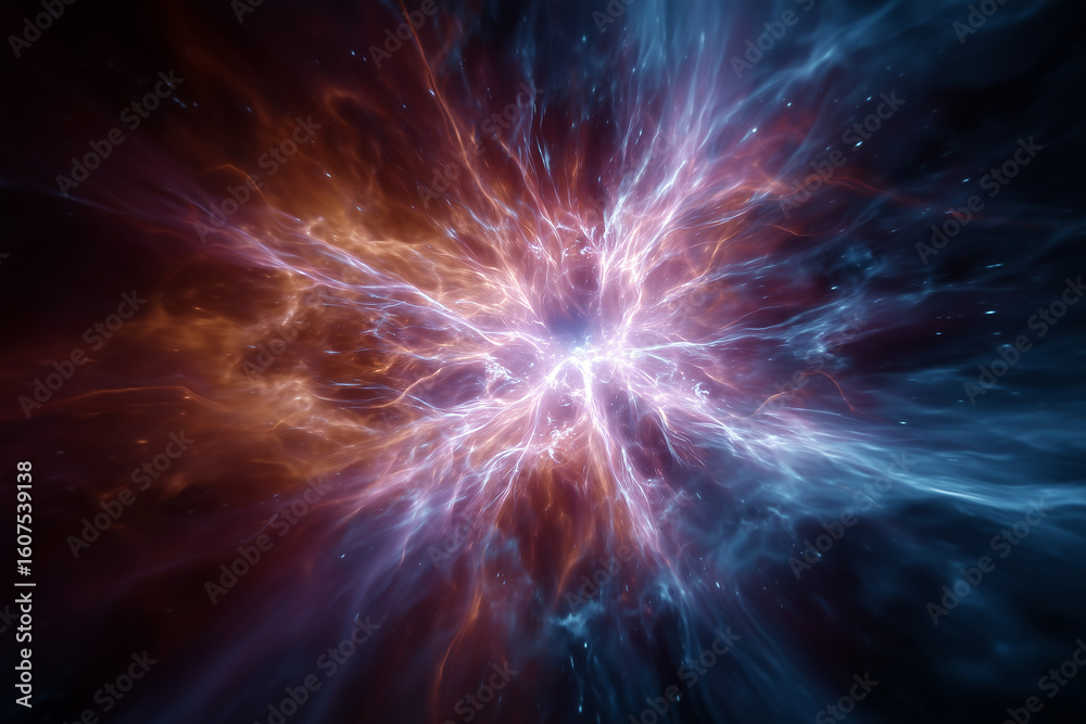 Fototapeta premium Glowing plasma energy, cosmic colors, sci-fi abstract background