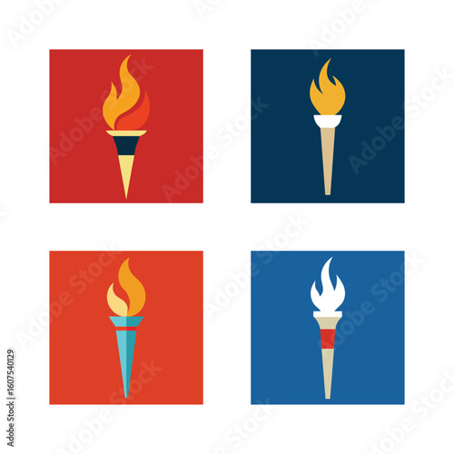 Olympic torches fire