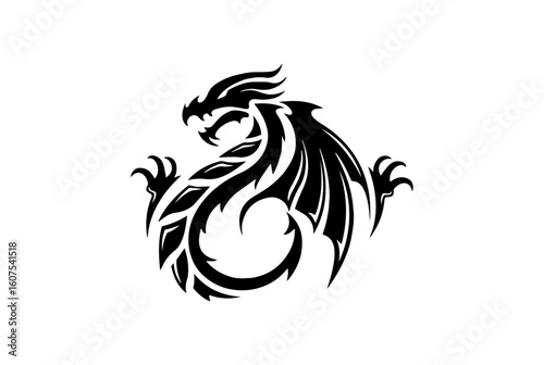 Letter S logo icon with dragon design vector illustration