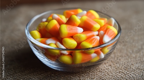 Candy corn in a glass bowl (1)