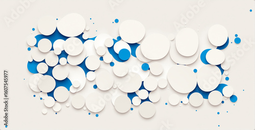 white and blue abstract cir...