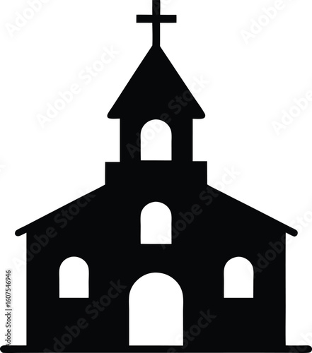 church house silhouette vector