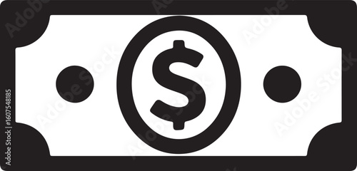 Money Icon Depicting Currency and Finance, Representing Wealth, Business, Investment, and Economic Transactions in a Simple and Symbolic Manner