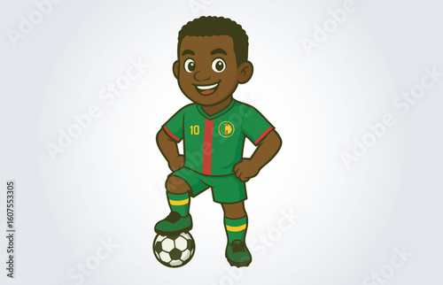 Soccer or Football Player Mascot Cartoon Character Template