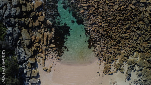 AMAZING BAY IN JERVIS BAY AUSTRALIA DRONE SHOT