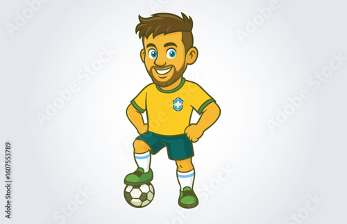 Soccer or Football Player Mascot Cartoon Character Template
