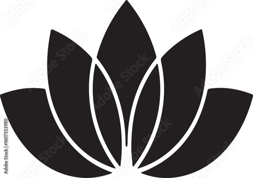 Elegant Lotus Flower Silhouette Symbolizing Purity Serenity and Spiritual Awakening Minimalist Design for Meditation Relaxation and Inner Peace