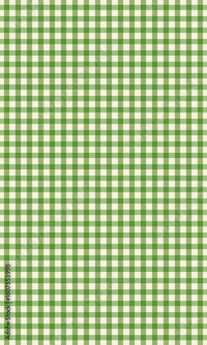 Green checkered tablecloth background