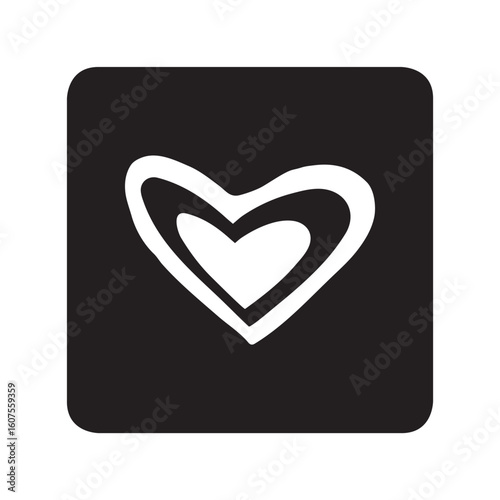 Heart icon vector. Love logo design. Heart vector icon illustration in square isolated on white background