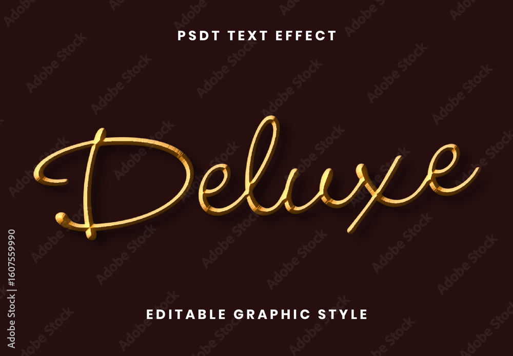 Golden Deluxe Script Font Elegant Cursive Text Effect Stock Template ...