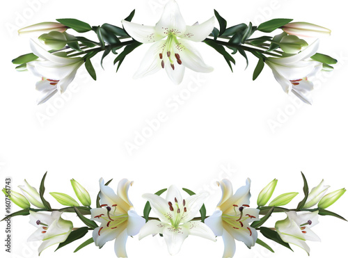 white lily lush design with blooms and buds