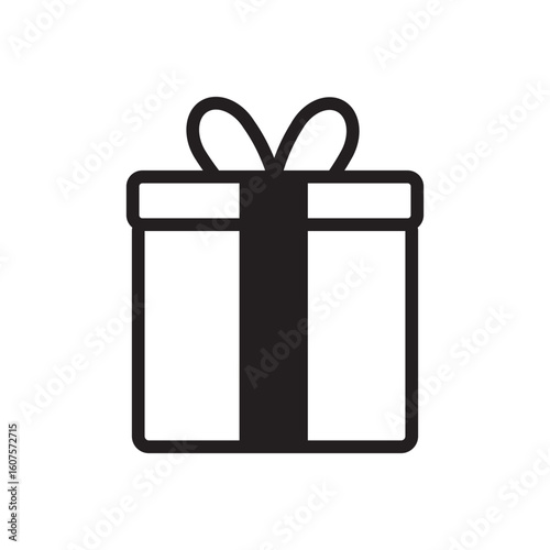 Gift box icon set. Surprising gift box, Gift wrapping simple black style symbol sign vector