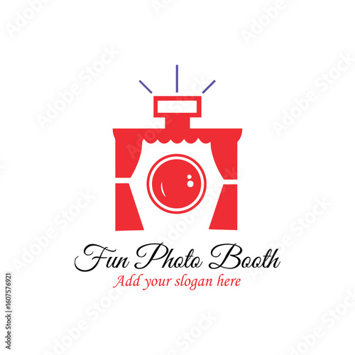photo studio booth logo design vector