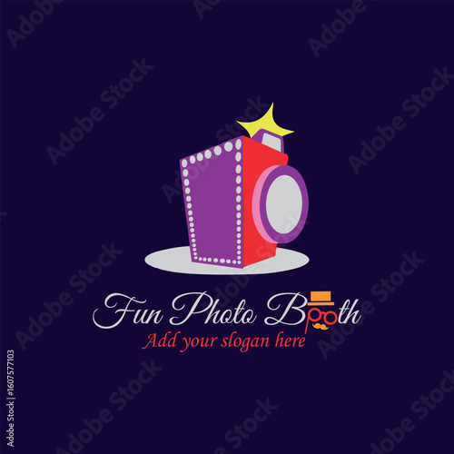 photo studio booth logo design vector