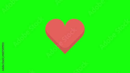 heartbeat icon, 2d motion graphic icon animation, 4k green screen video, motion graphic element