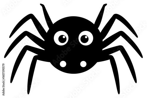 Cartoon spider creepy crawly insect animal silhouette vector illustration